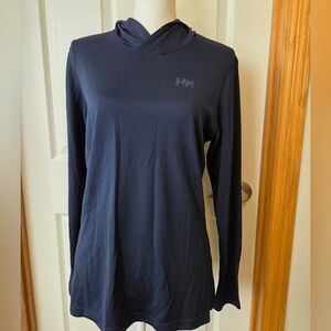 Like New! Helly Hansen Women's Navy Long Sleeve Hoodie. Sz Lg.